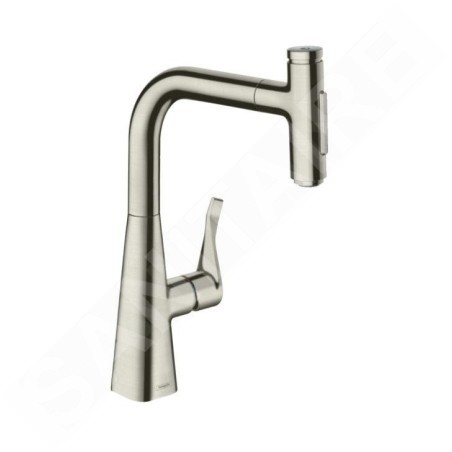 Hansgrohe M71 - Mitigeur d'évier Metris Select avec douchette extractible, simili inox 73822800