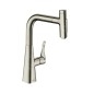 Hansgrohe M71 - Mitigeur d'évier Metris Select avec douchette extractible, simili inox 73822800