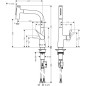 Hansgrohe M71 - Mitigeur d'évier Metris Select avec douchette extractible, simili inox 73822800