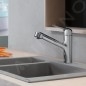 Hansgrohe Focus M42 - Mitigeur d’évier M427-H150 avec douchette extractible, chrome 71814000