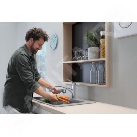 Hansgrohe Focus M42 - Mitigeur d’évier M427-H150 avec douchette extractible, chrome 71814000