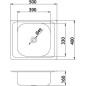 Novaservis Éviers - Évier 400 x 500 mm, avec trop-plein, inox DR40/50A Novaservis Éviers - Évier 400 x 500 mm, avec trop-plein, inox DR40/50A