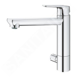 Grohe BauEdge - Mitigeur d'évier avec vanne d'arrêt, chrome 31696000