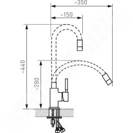 Novaservis Ferro - Mitigeur d’évier avec bras flexible, bleu/chrome 70710,0MD