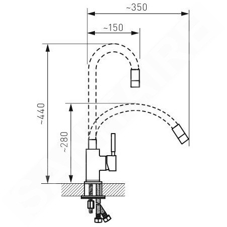 Novaservis Ferro - Mitigeur d’évier avec bras flexible, bleu/chrome 70710,0MD