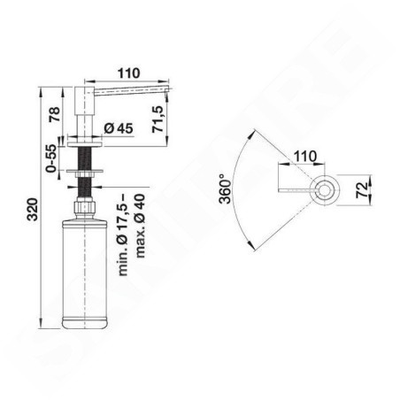 Blanco Accessoires - Distributeur de liquide vaisselle Piona, inox 517537