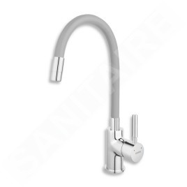 Novaservis Ferro - Robinetterie d’évier avec bec flexible, gris argenté/chrome 70710,0S