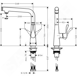 Hansgrohe Metris Select - Mitigeur d’évier 260, aspect inox 14847800