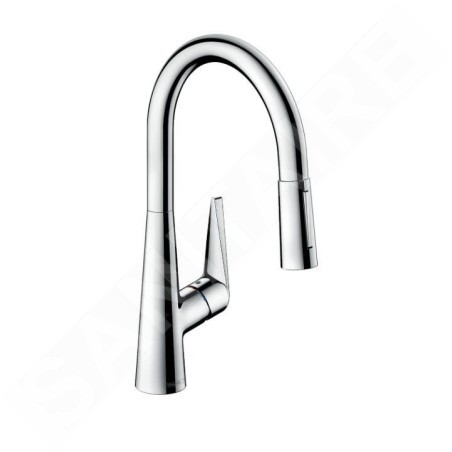 Hansgrohe Talis M51 - Mitigeur d'évier Talis avec douchette extractible, chrome 72817000