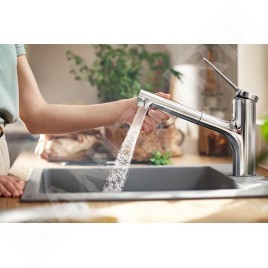 Hansgrohe Zesis M33 - Mitigeur d'évier avec douchette extractible, sBox, chrome 74821000