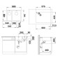 Blanco Andano 340/180 - Évier, 585x440 mm, inox 522973 Blanco Andano 340/180 - Évier, 585x440 mm, inox 522973
