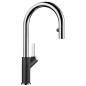 Blanco Carena S - Mitigeur d'évier avec bec extractible, noir / chrome 526172