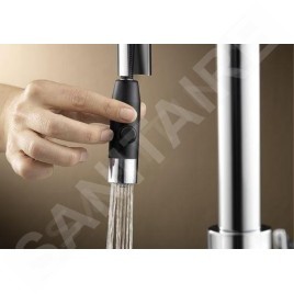 Blanco Carena S - Mitigeur d'évier avec bec extractible, noir / chrome 526172
