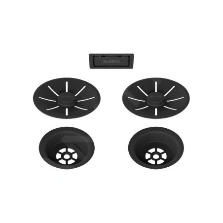 Blanco Accessoires - Garniture de vidage C-overflow, pour évier double, BlackEdition, noir mat 239979