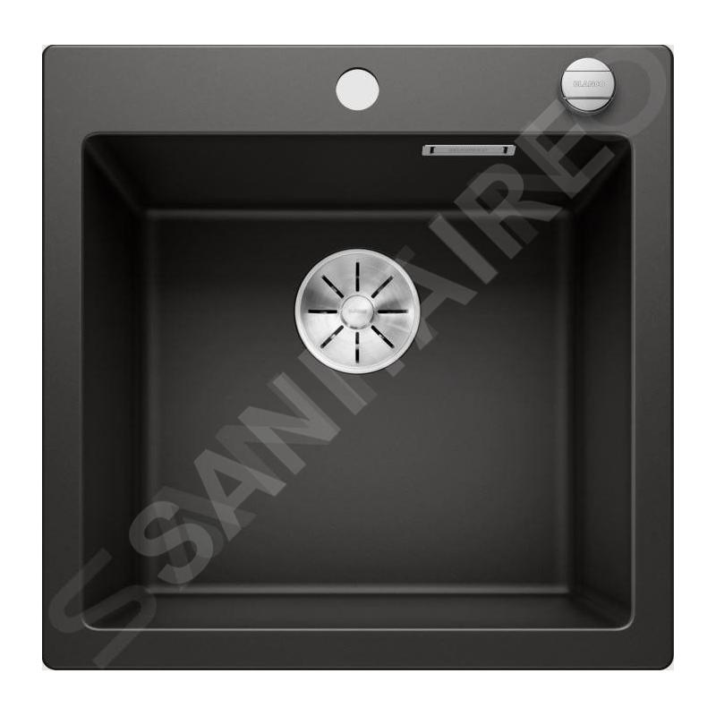 Blanco Pleon 5 - Évier en silgranit, 515x510 mm, avec commande de vidage, noir 525952