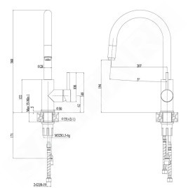 Alveus Delos - Mitigeur d'évier avec bec extractible, beige 1129020