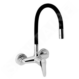 Novaservis Titania Iris New - Robinet d’évier avec bras flexible, noir/chrome 94480,0C