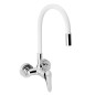 Novaservis Titania Iris New - Robinet d’évier avec bras flexible, blanc/chrome 94484,0B