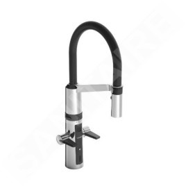 Hansa Fit - Mitigeur électronique d’évier Hybrid, sans contact, noir/chrome 65252213