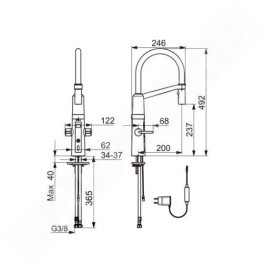 Hansa Fit - Mitigeur électronique d’évier Hybrid, sans contact, noir/chrome 65252213