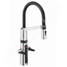 Hansa Fit - Mitigeur électronique d’évier Hybrid, sans contact, noir/chrome 65252213