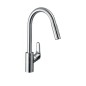 Hansgrohe Focus M41 - Mitigeur d'évier Focus avec douchette extractible, sBox, EcoSmart, chrome 73895000