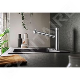 Blanco Ambis S - Mitigeur d'évier avec bec extractible, inox brossé 525124
