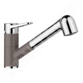 Blanco Wega S - Mitigeur d'évier avec douchette extractible, gris/chrome 526983