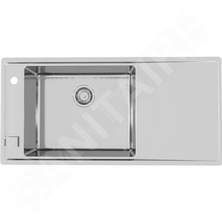 Alveus Stricto - Évier, 980x472 mm, avec commande du vidage, bac à gauche, inox 1124373