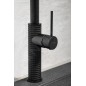 Sapho Robinetterie - Mitigeur d'évier avec douchette extractible, noir mat FR576B