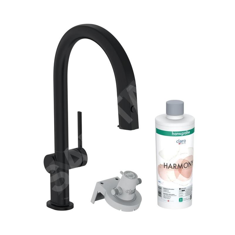 Hansgrohe Aqittura M91 - Mitigeur d'évier avec bec extractible et filtration, noir mat 76801670