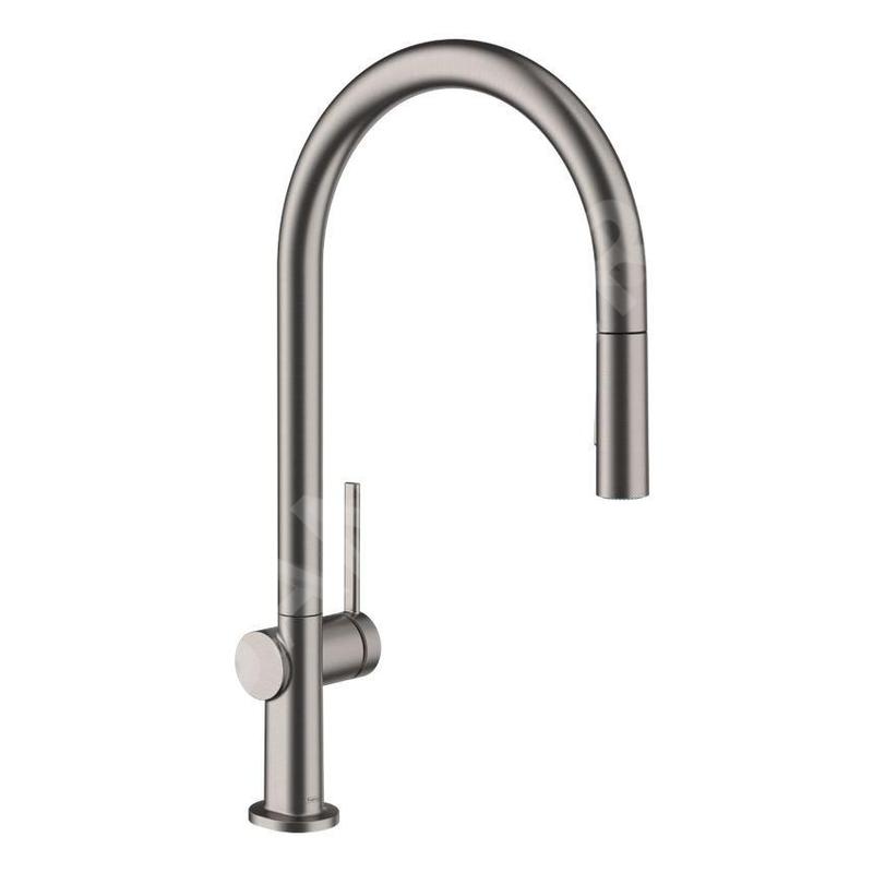 Hansgrohe M54 - Mitigeur d'évier Talis avec douchette extractible, chrome noir brossé 72800340