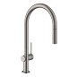 Hansgrohe M54 - Mitigeur d'évier Talis avec douchette extractible, chrome noir brossé 72800340