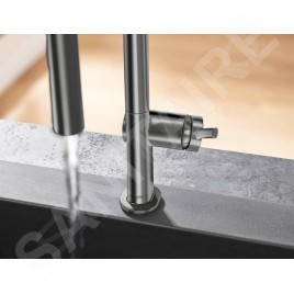 Hansgrohe M54 - Mitigeur d'évier Talis avec douchette extractible, chrome noir brossé 72800340