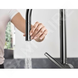 Hansgrohe M54 - Mitigeur d'évier Talis avec douchette extractible, chrome noir brossé 72800340
