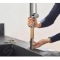 Hansgrohe M54 - Mitigeur d'évier Talis avec douchette extractible, chrome noir brossé 72800340