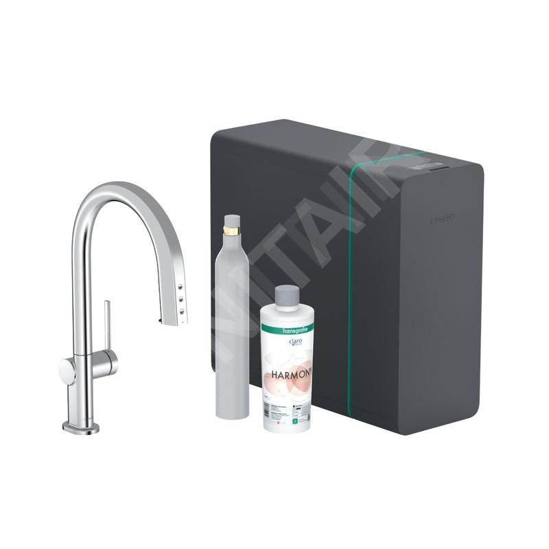 Hansgrohe Aqittura M91 - Mitigeur d'évier avec bec extractible, SodaSystem, sBox, chrome 76806000 Hansgrohe Aqittura M91 - Mitigeur d'évier avec bec extractible, SodaSystem, sBox, chrome 76806000