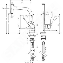 Axor Citterio - Mitigeur d'évier avec embout extractible, noir mat 39861670