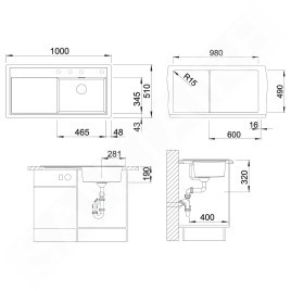 Blanco Zenar XL 6 - Évier en silgranit 1000x510 mm, avec commande de vidage, anthracite 523964