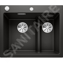 Blanco Pleon 6 Split - Évier en silgranit, 615x510 mm, avec commande de vidage, noir 525956