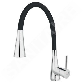 Novaservis Ferro - Mitigeur d'évier avec bras flexible et douchette, noir / chrome 70720,0C