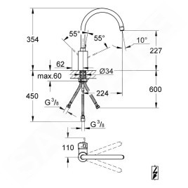 Grohe Eurosmart Cosmopolitan - Mitigeur d’évier, chrome 31180000