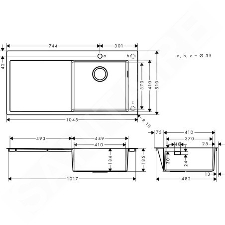 Hansgrohe Éviers - Évier à encastrer  S715-F450, inox 43306800