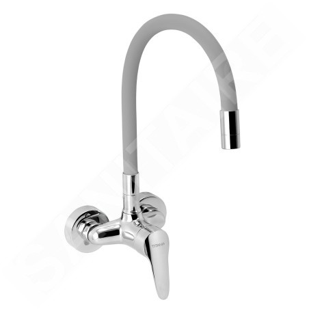 Novaservis Titania Iris New - Robinet d’évier avec bras flexible, entraxe 100 mm, gris argenté/chrome 94484,0S