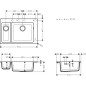 Hansgrohe Éviers - Evier encastré granit S510-F635, graphite noir 43315170 Hansgrohe Éviers - Evier encastré granit S510-F635, graphite noir 43315170