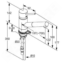 Kludi Scope - Mitigeur d’évier avec douchette extractible, chrome 339310575