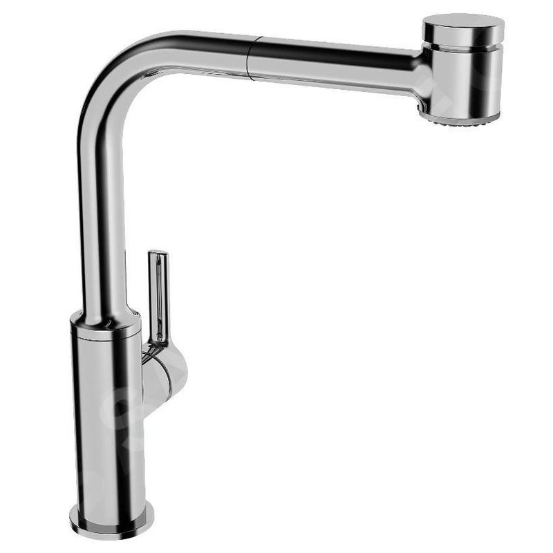 Hansa Ronda - Mitigeur d’évier avec douchette extractible, chrome 54912283 Hansa Ronda - Mitigeur d’évier avec douchette extractible, chrome 54912283