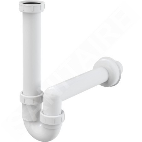 Alcadrain Siphons - Siphon tubulaire diamètre 40 mm avec écrou de trop-plein A80-DN40