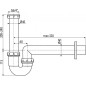 Alcadrain Siphons - Siphon tubulaire diamètre 40 mm avec écrou de trop-plein A80-DN40