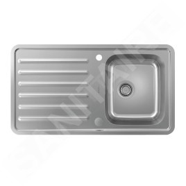 Hansgrohe Éviers - Évier encastré S4113-F340 avec égouttoir et garniture de vidage automatique, inox 43337800